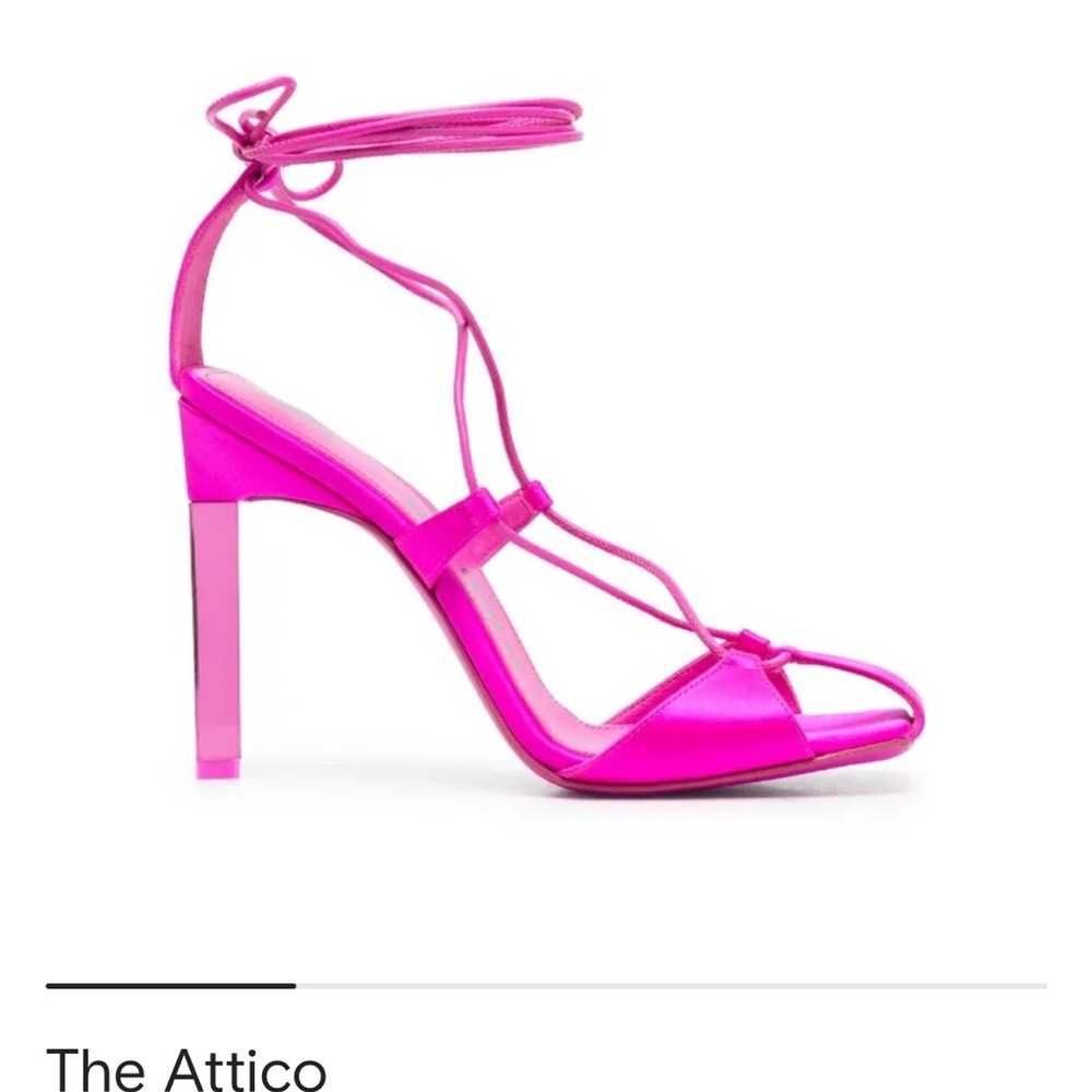 The Attico Pink Stiletto Heels with Lace-Up Design